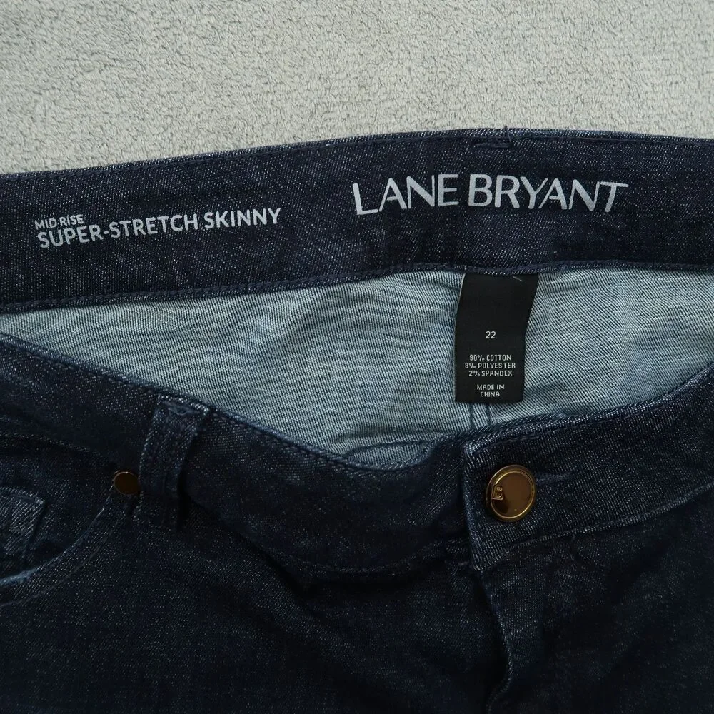 Lane Bryant Jeans Women's 22 Blue Mid-Rise Skinny Denim 29
